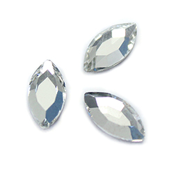 Aurora Crystal Flat Back Fancy Stone - Navette 10x5MM CRYSTAL Foiled #0001