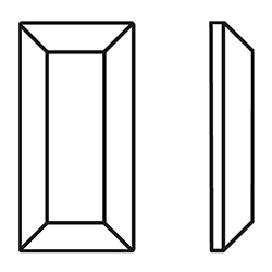 Aurora Crystal Flat Back Fancy Stone -  Baguette 05X2.5MM CRYSTAL Foiled #0001