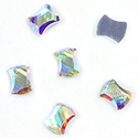 Aurora Crystal Flat Back Hot Fix Fancy Stone - Curvy 07x5.5MM CRYSTAL AB Foiled #0001AB
