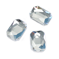 Aurora Crystal Flat Back Hot Fix Fancy Stone - Octagon 08x5.5MM CRYSTAL Foiled #0001