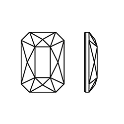 Aurora Crystal Flat Back Hot Fix Fancy Stone - Octagon 08x5.5MM CRYSTAL AB Foiled #0001AB