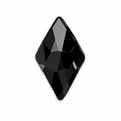 Aurora Crystal Flat Back Fancy Stone - Rhombus 10x6MM JET Foiled #1131