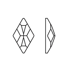 Aurora Crystal Flat Back Hot Fix Fancy Stone - Rhombus 10x6MM CRYSTAL AB Foiled #0001AB
