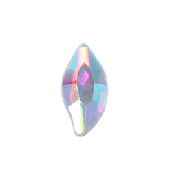 Aurora Crystal Flat Back Fancy Stone - Diamond Leaf 08x4MM CRYSTAL AB Foiled #0001AB