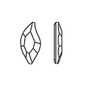 Aurora Crystal Flat Back Hot Fix Fancy Stone - Diamond Leaf 08x4MM CRYSTAL AB Foiled #0001AB