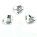 Aurora Crystal Flat Back Hot Fix Fancy Stone - Heart 06MM CRYSTAL Foiled #0001