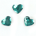 Aurora Crystal Flat Back Fancy Stone - Heart 06MM EMERALD Foiled #9021
