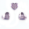Aurora Crystal Flat Back Fancy Stone - Heart 06MM LIGHT ROSE Foiled #5002