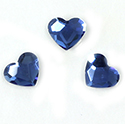 Aurora Crystal Flat Back Fancy Stone - Heart 06MM SAPPHIRE Foiled #7026