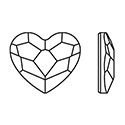 Aurora Crystal Flat Back Fancy Stone - Heart 10MM CRYSTAL Foiled #0001