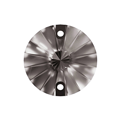 Aurora Crystal Flat Back 2-Hole Sew-on Foiled Stones - Rivoli 10MM BLACK DIAMOND #1021

