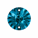 Aurora Crystal Flat Back 2-Hole Sew-on Foiled Stones - Rivoli 10MM BLUE ZIRCOCN #8031