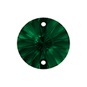 Aurora Crystal Flat Back 2-Hole Sew-on Foiled Stones - Rivoli 12MM EMERALD #9021


