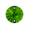 Aurora Crystal Flat Back 2-Hole Sew-on Foiled Stones - Rivoli 14MM FERN GREEN #9012


