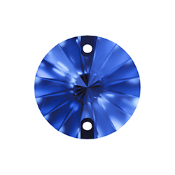 Aurora Crystal Flat Back 2-Hole Sew-on Foiled Stones - Rivoli 14MM SAPPHIRE #7026
