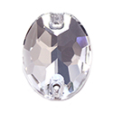 Aurora Crystal Flat Back 2-Hole Sew-on Foiled Stones - Oval 14x10mm CRYSTAL #0001