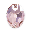 Aurora Crystal Flat Back 2-Hole Sew-on Foiled Stones - Oval 24x17mm LIGHT ROSE #5002