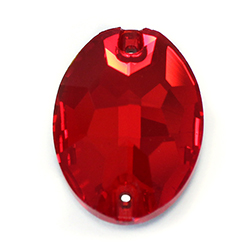 Aurora Crystal Flat Back 2-Hole Sew-on Foiled Stones - Oval 10x7mm LIGHT SIAM #4002