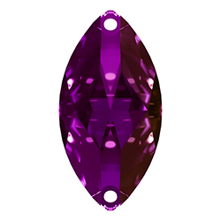 Aurora Crystal Flat Back 2-Hole Sew-on Foiled Stone - Navette 12x6MM AMETHYST #6021
