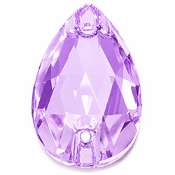 Aurora Crystal Flat Back 2-Hole Sew-on Foiled Stones - Pearshape 22X13MM VIOLET #6003