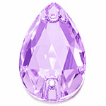 Aurora Crystal Flat Back 2-Hole Sew-on Foiled Stones - Pearshape 22X13MM VIOLET #6003
