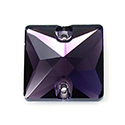 Aurora Crystal Flat Back 2-Hole Sew-on Foiled Stones - Square 16mm AMETHYST #6021