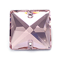 Aurora Crystal Flat Back 2-Hole Sew-on Foiled Stones - Square 22mm LIGHT ROSE #5002