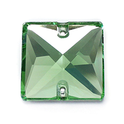 Aurora Crystal Flat Back 2-Hole Sew-on Foiled Stones - Square 22mm PERIDOT#9013
