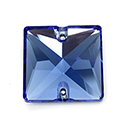 Aurora Crystal Flat Back 2-Hole Sew-on Foiled Stones - Square 22mm SAPPHIRE #7026

