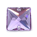 Aurora Crystal Flat Back 2-Hole Sew-on Foiled Stones - Square 22mm VIOLET #6003