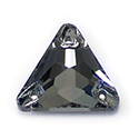 Aurora Crystal Flat Back 2-Hole Sew-on Foiled Stones - Triangle 12mm BLACK DIAMOND #1021