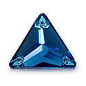 Aurora Crystal Flat Back 2-Hole Sew-on Foiled Stones - Triangle 16mm BLUE ZIRCON #8031