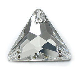 Aurora Crystal Flat Back 2-Hole Sew-on Foiled Stones - Triangle 22mm CRYSTAL #0001