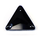 Aurora Crystal Flat Back 2-Hole Sew-on Foiled Stones - Triangle 16mm JET#1131