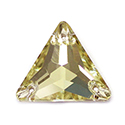 Aurora Crystal Flat Back 2-Hole Sew-on Foiled Stones - Triangle 16mm JONQUIL #2001
