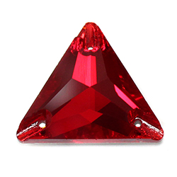 Aurora Crystal Flat Back 2-Hole Sew-on Foiled Stones - Triangle 22mm LIGHT SIAM #4002