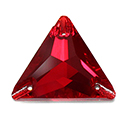 Aurora Crystal Flat Back 2-Hole Sew-on Foiled Stones - Triangle 16mm LIGHT SIAM#4002
