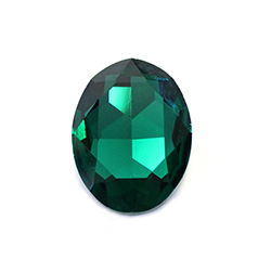 Aurora Crystal Point Back Fancy Stone Foiled - Oval 14x10MM EMERALD #9021