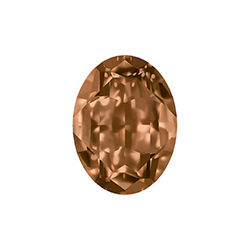 Aurora Crystal Point Back Fancy Stone Foiled - Oval 25x18MM LT SMOKE TOPAZ #3041

