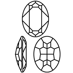 Aurora Crystal Point Back Fancy Stone Foiled - Oval 14x10MM VITRAIL MEDIUM #001VM
