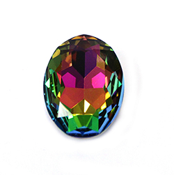Aurora Crystal Point Back Fancy Stone Foiled - Oval 25x18MM VITRAIL MEDIUM #0001VM
