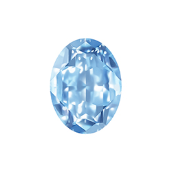 Aurora Crystal Point Back Fancy Stone Foiled - Oval 18x13MM LIGHT SAPPHIRE #7002