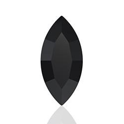 Austrian Crystal Point Back Fancy Stone - Navette 04x2MM JET Unfoiled