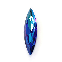 Aurora Crystal Point Back Fancy Stone Foiled - Navette Thin 15x4MM BERMUDA BLUE #0001BBL