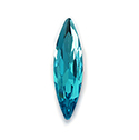 Aurora Crystal Point Back Fancy Stone Foiled - Navette Thin 15x4MM DARK AQUAMARINE #8022
