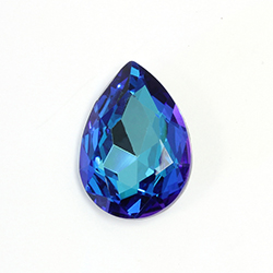Aurora Crystal Point Back Fancy Stone Foiled - Pearshape Drop 18x13MM BERMUDA BLUE #0001BBL

