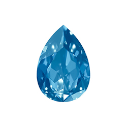 Aurora Crystal Point Back Fancy Stone Foiled - Pearshape Drop 18x13MM DARK AQUAMARINE #8022