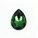 Aurora Crystal Point Back Fancy Stone Foiled - Pearshape Drop 18x13MM FERN GREEN #9012