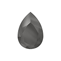 Aurora Crystal Point Back Fancy Stone Foiled - Pearshape Drop 18x13MM HEMATITE #1131HEM