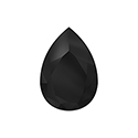 Aurora Crystal Point Back Fancy Stone Foiled - Pearshape Drop 40x30MM JET #1131